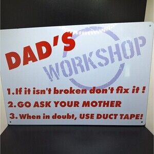 Dad's Workshop tin Signs aluminum man cave decor garage sign Dad gift